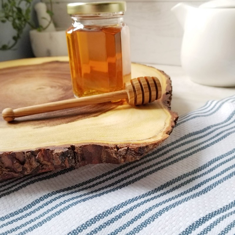 Lipper International Acacia Wood Large Slab Lazy Susan with Bark