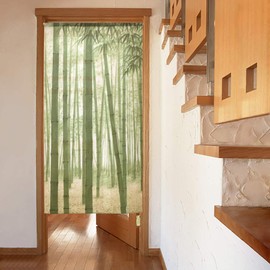 Noren Workshop 10568A Noren Wall Decor Tapestry Room Divider Blindfold Half Noren Japanese Pattern 85 x 170 cm Wakaba Bamboo Grove