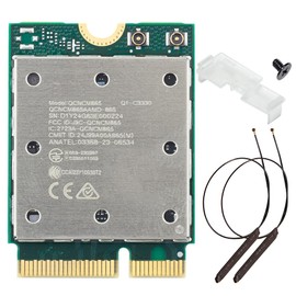 Tarjeta WiFi 7 QCNCM865-5.8Gbps Tri-Band 802.11be Adaptador inalámbrico, 2.4/5/6GHz BT 5.3 M.2 Key E para PC portátil Windows 11 solamente, incluye antenas WiFi compatibles con Intel y AMD