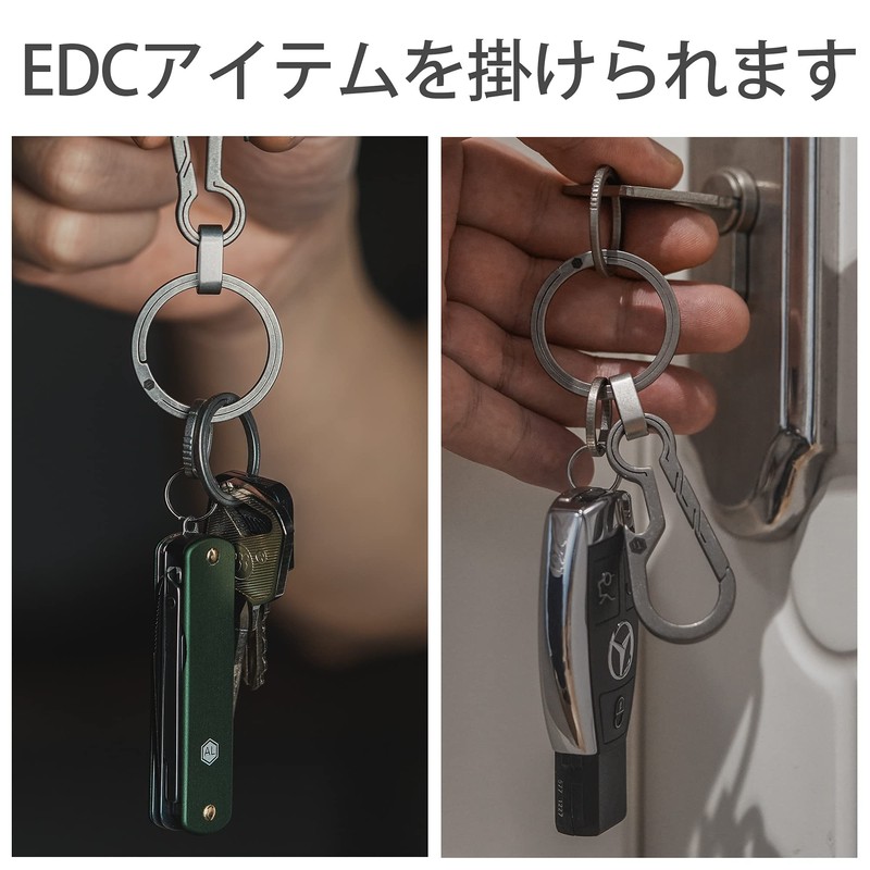 [KeyUnity] KA19 Titanium Key Ring for Men Key/Hanging Ring 17.5mm/25mm/33mm