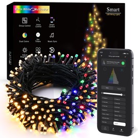 Brizled Smart Christmas Lights, 98.4FT 300 LED Color Changing Christmas Lights with APP/Voice Control, Warm White & Multicolor Fairy String Light Music Sync Xmas Tree Light for Indoor Outdoor Decor