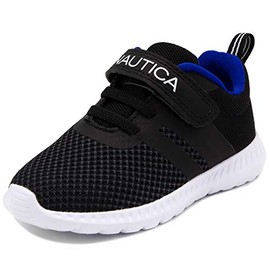 Nautica Kids Boys Fashion Sneaker Athletic Running Shoe with Stap for Toddler and Little Kids-Towhee-Black-10