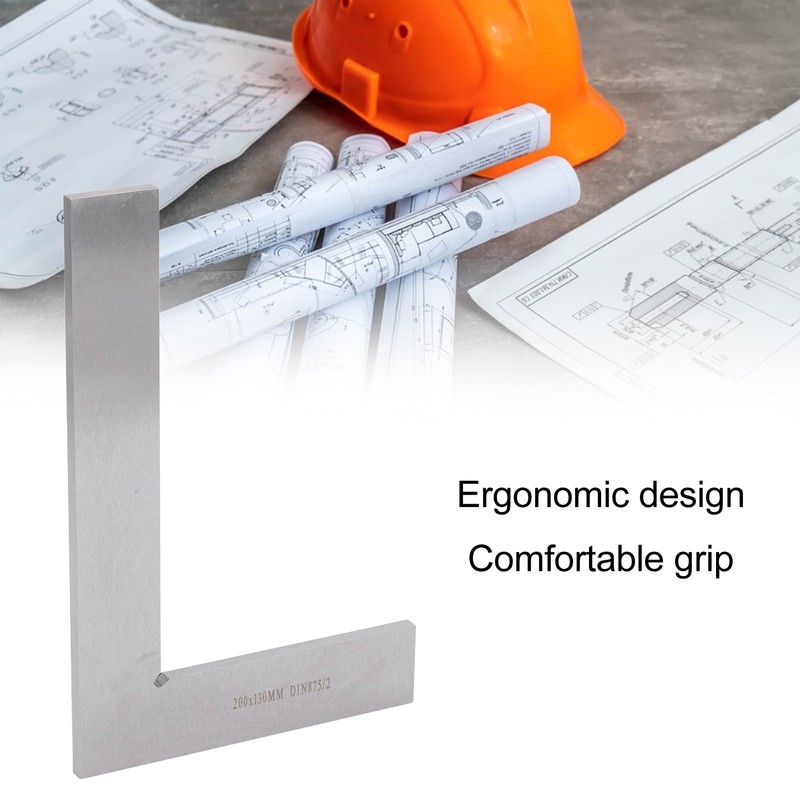 Machinist Square 200x130mm 90 Degree Right Angle High Accuracy Ergonomic