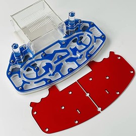 Anteojos de hormigas acrílicas, tamaño grande, 2418 cm, granja de hormigas, hábitat de hormigas, formulario con plataforma integrada (azul)