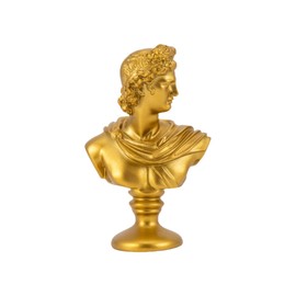 CECKQUE David Roman Apollo Bust Statue Sculptures Home Decor Items Renaissance Greek Mythology Ornaments for Room, Shelf, Bookshelves, Partition Decoration (Gold, 6")