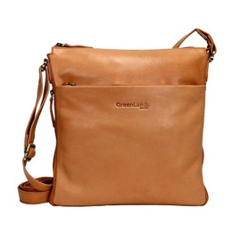 Greenland Nature Nature Leather Shoulder Bag 28 cm, mandarine