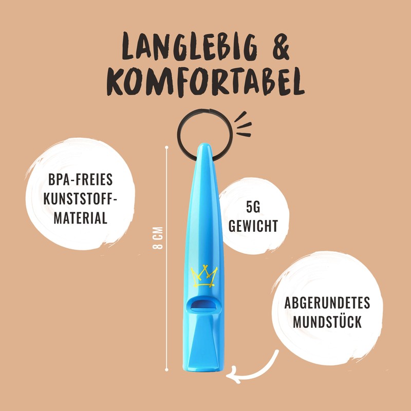 Rudelkönig Dog Whistle for Recall - Professional Training Whistle with