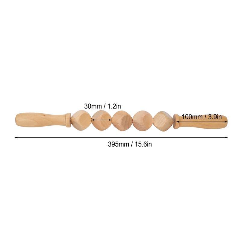 Fascia Massage Roller Meridian Dredgin Wooden Scraping Rods with 5pcs