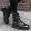 Thursday Boot Company Women's Lace up Leather Combat Boots, Black,