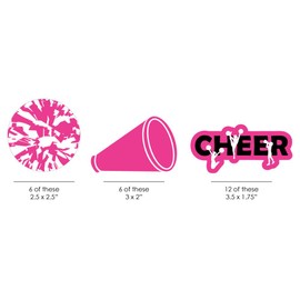 Big Dot of Happiness We've Got Spirit - Cheerleading - DIY Shaped Birthday Party or Cheerleader Party Cut-Outs - 24 Count