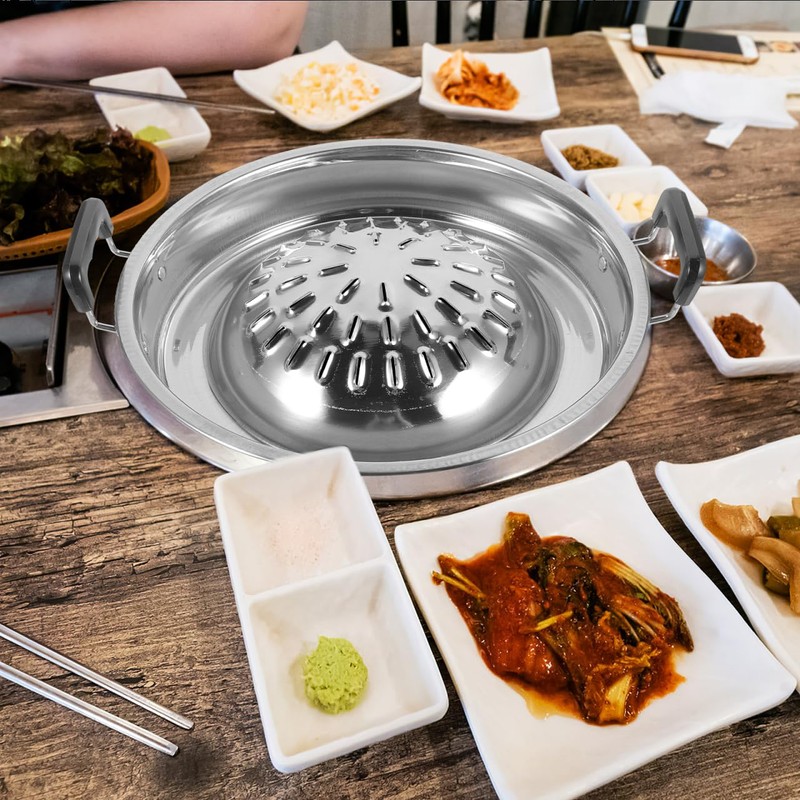 ABOOFAN Korean Bbq Grill Pan Stainless Steel Barbecue Stove Portable