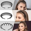 Malijnxin 3 Pack Wavy Claw Headbands with Clips, Hair Clip