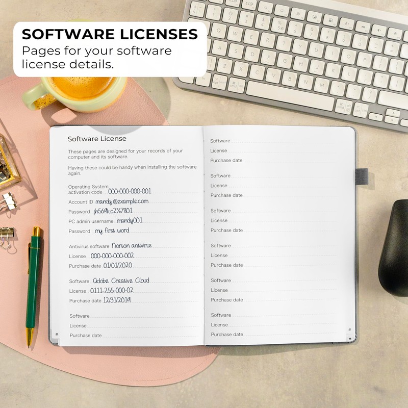 Clever Fox Password Book with alphabetical tabs. Internet Address Organizer