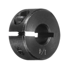 sourcing map Shaft Collar 1/4" Bore Single Split Carbon Steel Clamping Collar Shaft Collars with Set Screw Black