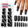 EternalClassic Black Medium Press on Nails Square, Glossy Square Press