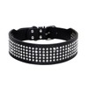 BTDCFY Rhinestones Dog Collars-2" Wide Crystal Diamonds Studded PU Leather