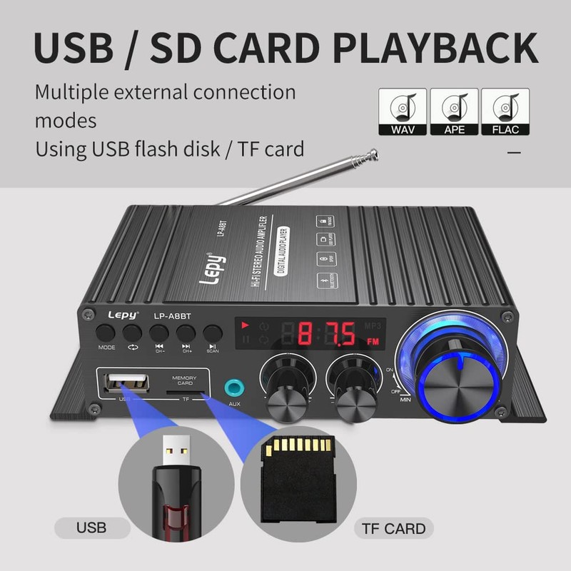 Fasizi LP-A8BT Coaxial Decoding Power Amplifier FM USB SD Lossless