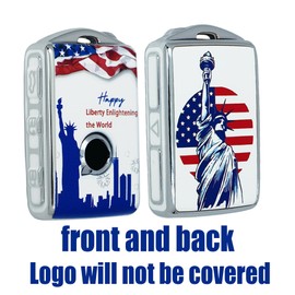 ontto USA American Flag key cover fit for Volvo S60 S90 XC40 XC60 XC90 V60 V90 S60 S90 T5 T6 T8 key holder Statue of liberty TPU Smart Shell case keyring keychain auto styling Accessories Black 1