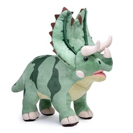 RLOMUTE Dinosaur Cuddly Toy Plush Toy Realistic Dino Plush Stuffed Toy Soft for Party Favours Bedroom Home Decoration Collector's Gift for Children Boys Girls - Pentaceratops