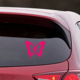 NBFU Decals Butterfly Animal 1 (Pink) (Set of 2) Premium Waterproof Vinyl Decal Stickers for Laptop Phone Accessory Helmet Car Window Bumper Mug Tuber Cup Door Wall Decoration
