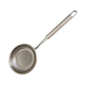 Skimmer Slotted Spoon Stainless Steel Slotted Spoon Flat Bottom Spider Strainer for Kitchen Utensils Frying/Spaghetti/Restaurant Net Spoon/Hot Pot Filter Spoon (6.3)