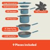 bella 9 Piece Ceramic Nonstick Cookware Set, Fits-anywhere™ Kitchenware w