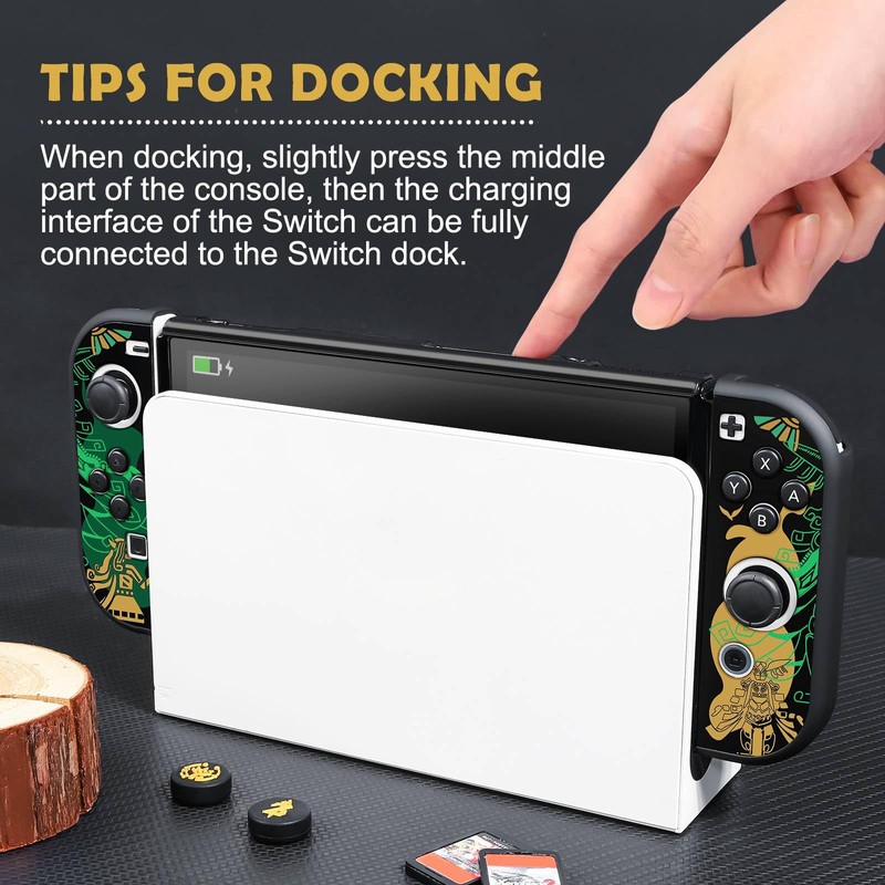 DLseego Zelda Protective Case for Switch OLED New Model, Dockable