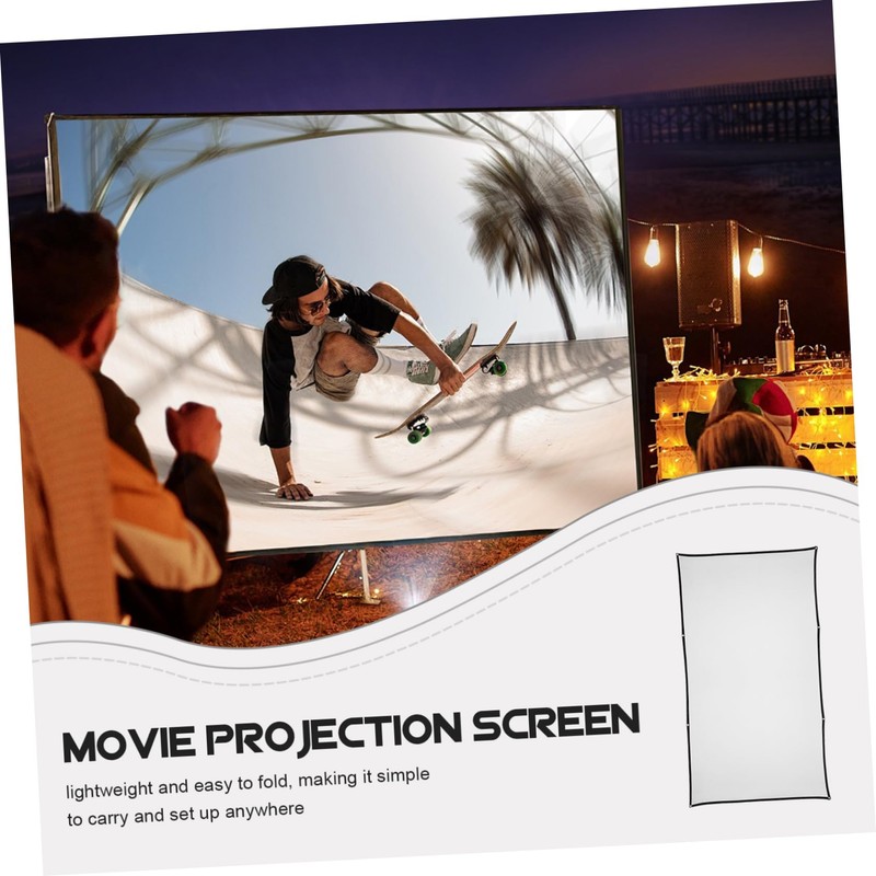 TEHAUX Portable White Projection Screen for Indoor Outdoor Use High