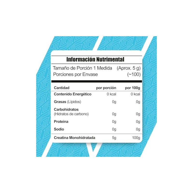 Meta Nutrition Creatina Monohidratada Micronizada Pura. 500gr, 100 Porciones. 100%