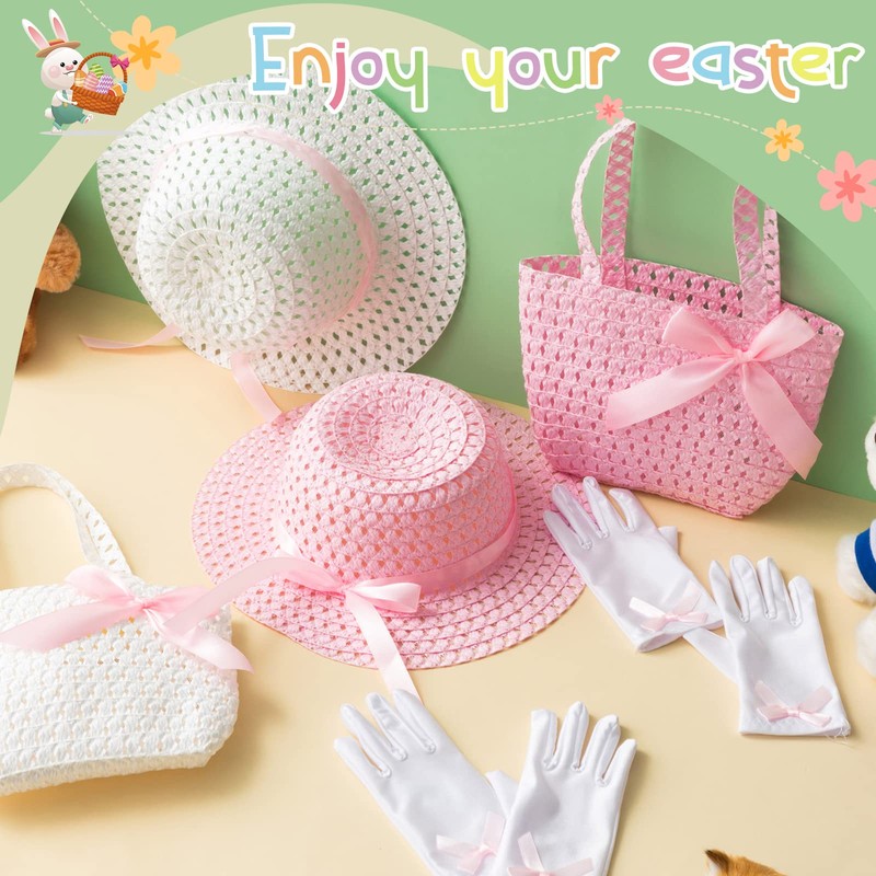 Zhanmai 6 Pcs Girls Tea Party Hats Accessories Set Kids