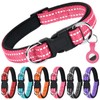 AUAUY Reflective Nylon Dog Collars, Double Security Adjustable Classic Pet