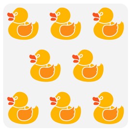 FINGERINSPIRE Rubber Duck Painting Stencil 30 x 30 cm Reusable Small Ducks Drawing Stencil Dream Nursery Decoration DIY Art Summer Theme Animal Duck Stencil for Painting on Wall Wooden Furniture