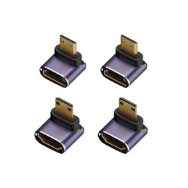 HDMI Right Angle Converter Adapter, YFFSFDC Mini HDMI Male to HDMI Female L Shape HDMI Extension Adapter 8K HDMI Mini HDMI 2.1 Converter Adapter Supports 8K@60Hz, 4K@144Hz, 2K@240Hz, HDR, Gold Plated