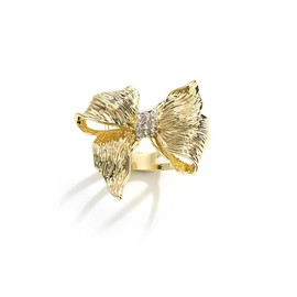 Texture Bow Silk Scarf Ring Brooch for Women Fashion CZ Crystal Brushed Bowknot Shawl Scarves Buckle Wrap Clasp Clip Rings Brooches Delicate Holiday Dress Accessories Jewelry (Gold)