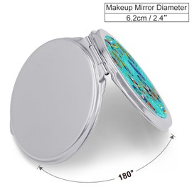 Colorful Surfboards Tropical Aloha Hawaii Live Free on Turquoise Folding Make Up Mirror, Portable Travel Makeup Mirror, Compact 2X/1X Magnification Mirror for Mom Women Ladies 2.4 x 2.4 inch
