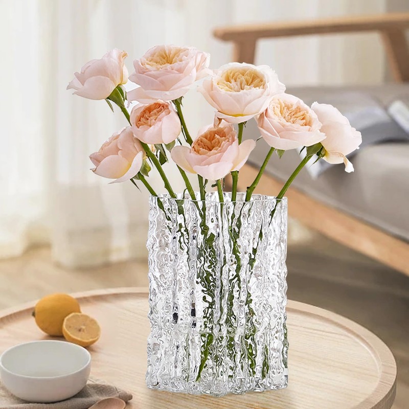 Aoderun Glass Vase Crystal Vase Heavy Duty Large Flower Vase
