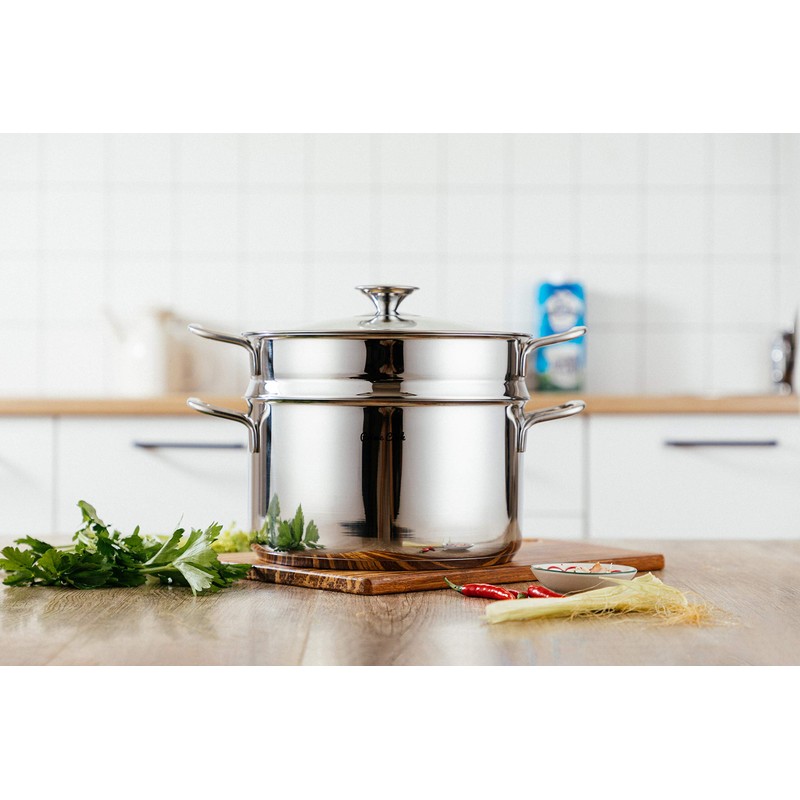 Prime Cook 3'' High Wall Stainless Steel Steamer Basket (9.45''/24CM)