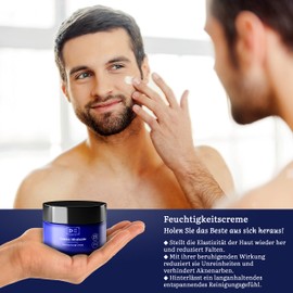 Dear D Moisturising Cream for Men, Anti-Acne and Relaxing, Face Cream for Men, Ideal for Dry and Sensitive Skin, Travel Size Face Cream 50 ml