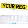 TAPORT® BLUE ELVIS TXT WHITE CAR REGISTRATION HOLDER FOR ANY