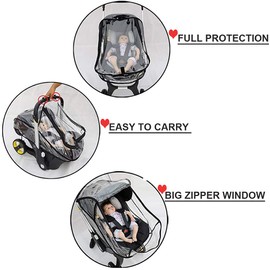 Cysocool Baby Car Seat Stroller Rain Cover Compatible with Doona Stroller Car seat, Waterproof Stroller Weather Shield with Easy Access Zipper, Baby Carrier Cover Rain Shield Car Seat Accessory