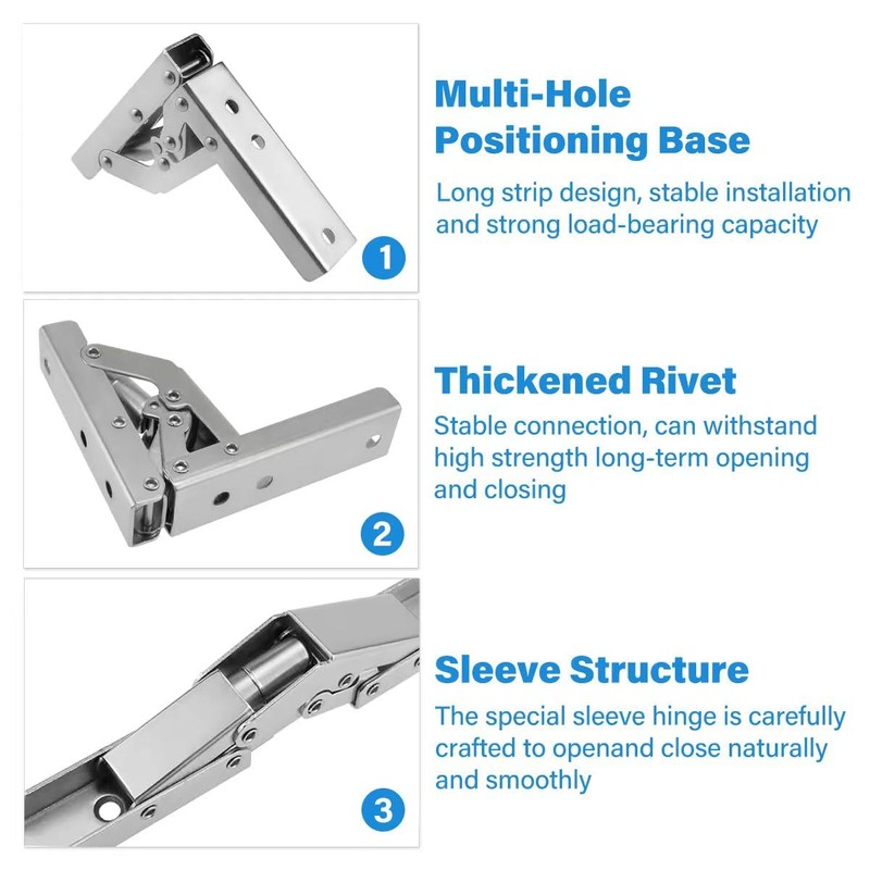 2 PCS Folding Door/Shelf Hinge, 90 Degree Hidden Bracket Table