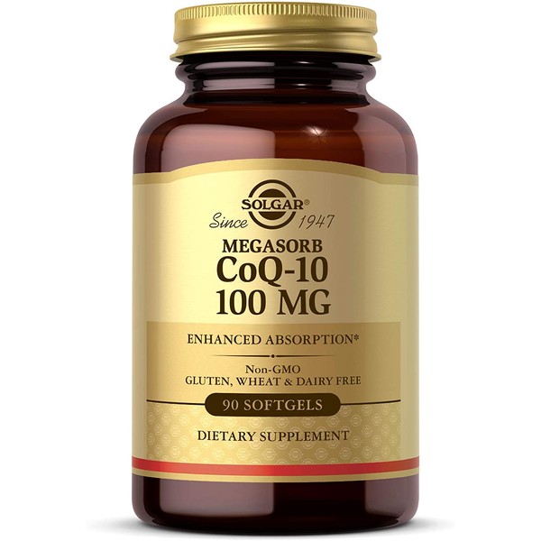 Solgar Megasorb CoQ-10 100 mg, 90 Softgels - Supports Heart Function & Healthy Aging - Coenzyme Q10 Supplement - Enhanced Absorption - Non-GMO, Gluten Free, Dairy Free - 90 Servings