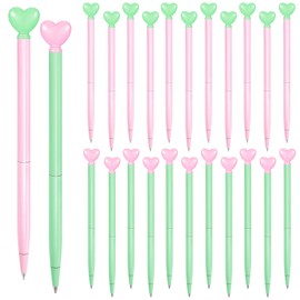 Thenshop 24 Pcs Pink and Green Pens for Princess and Witch Party Favors Retractable Metal Cute 1.0 mm Black Ink Ballpoint Pens Witch Theme Party Supplies for School Classroom Women Girl