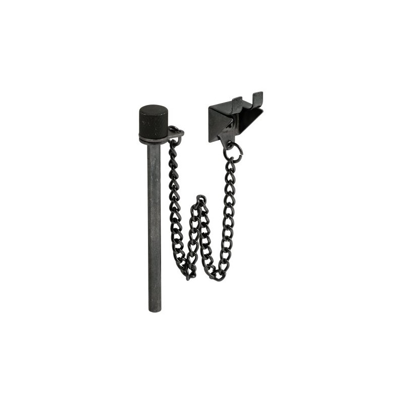 Prime-Line MP4148 Sliding Door Pin Lock with Ring, Black Finish