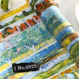 YUBBAEX 32 Rolls Oil Painting Masking Tape Set Art Landscape Design Washi Tape for Arts DIY Crafts Bullet Journal Supplies Planner Scrapbooking Cards Gift Wrapping