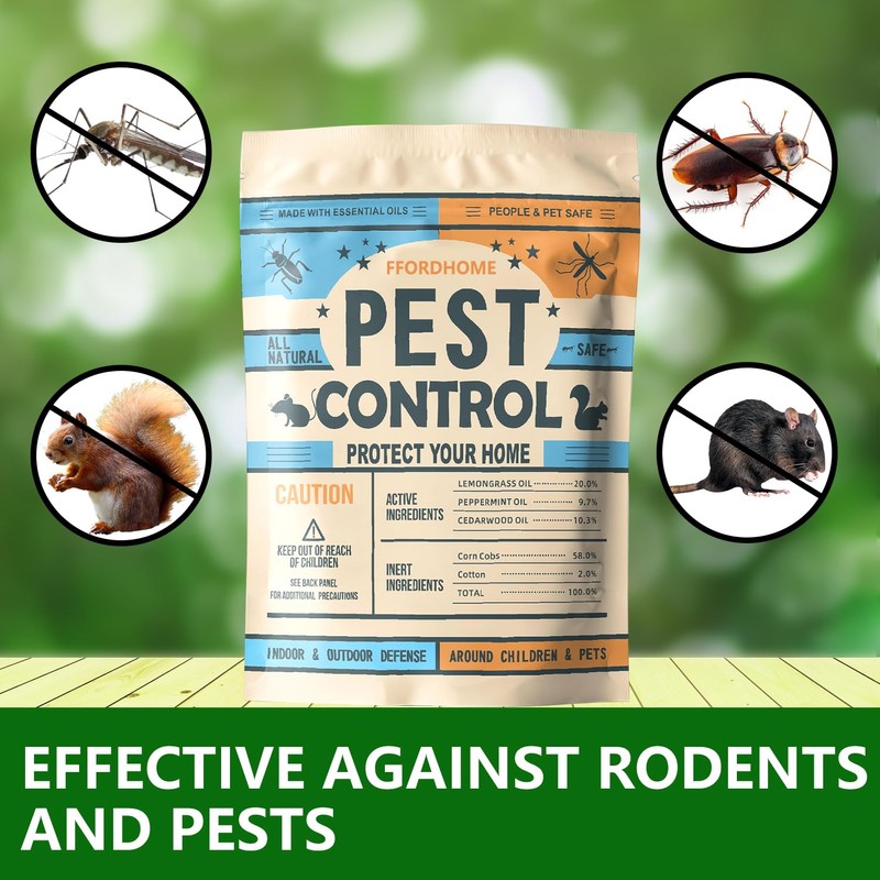 FfordHome Pest Repellent ，Rodent Repellent Moth Balls for Outdoor use，