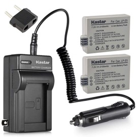 Kastar Battery (2-Pack) and Charger Kit for LP-E5, LC-E5E Work with Canon EOS 450D, 500D, 1000D, Kiss F, Kiss X2, Kiss X3, Rebel XS, Rebel XSi, Rebel T1i Digital Cameras and Canon BG-E5 Grip