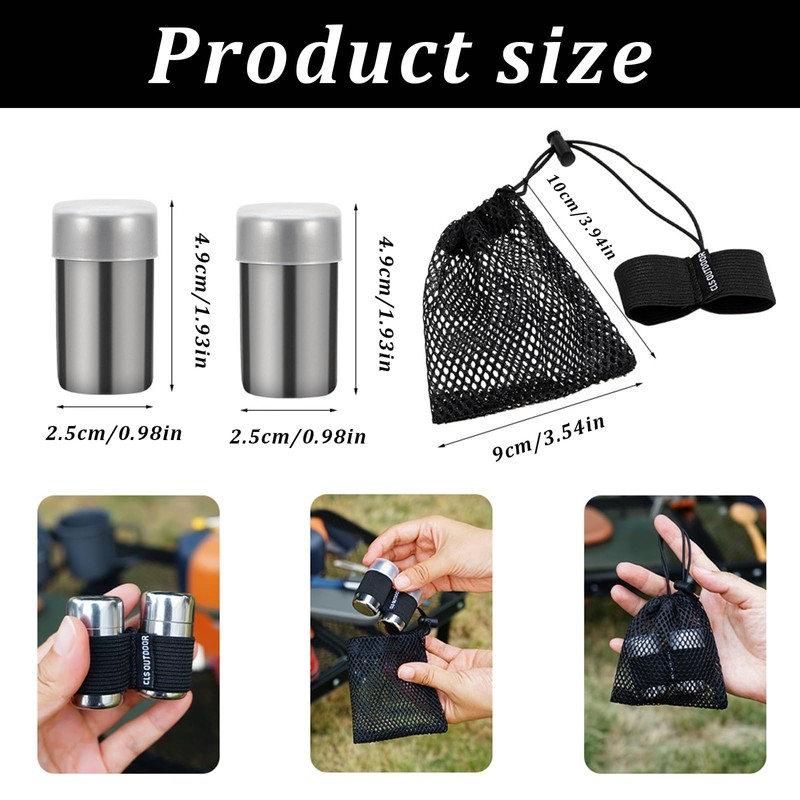 Portable Travel Salt and Pepper Sets, Stainless Steel Condiment Set