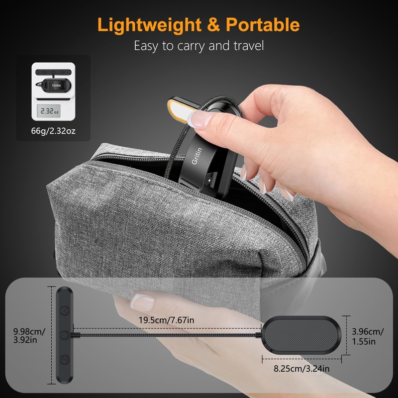 Gritin Rechargeable Book Light for Reading in Bed with 19