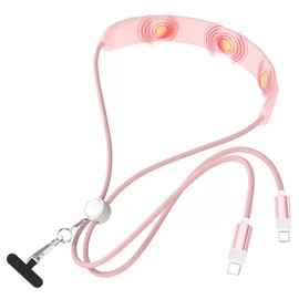 Aioneus USB C to USB C Cable Neck Massager, 4.5FT 100W Fast Charging Cord with Electric Massager Braided Type C to C Charger Cable for Samsung S25 S24 S23 iPhone 16/15 Pro Max MacBook iPad Pixel(Pink)